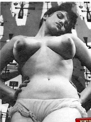 Some vintage babes showing their big puffy nipples - Pics
