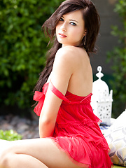 Red dress outdoors - Pics