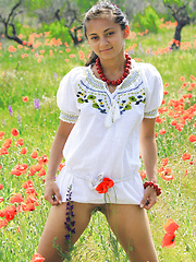 Sima enjoys a relaxing weekend,   sunbathing among the flowery fields for   her debut series. - Pics