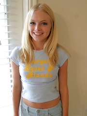 Everyone loves a blonde like Skye who loves to tease with her tight teen body - Pics