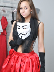 She starts out in a hot dress that she loves to show her body in, but she is too naughty to keep it on. - Pics
