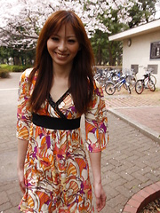 Cute Shiho Goto exposes her undies in public - Pics
