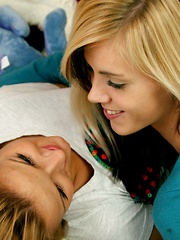 Cute lesbian hair brushing teens fingering tight pussies - Pics