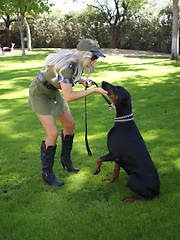Busty Border Patrol Agent Frisks Perp - Pics