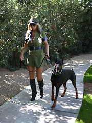 Busty Border Patrol Agent Frisks Perp - Pics